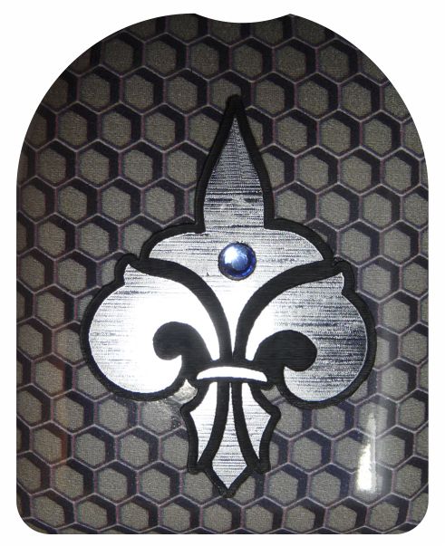 heraldische Lilie blauer Stein